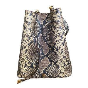 Lauren Ralph Lauren Snake Print Shoulder Bag - Brown and Black